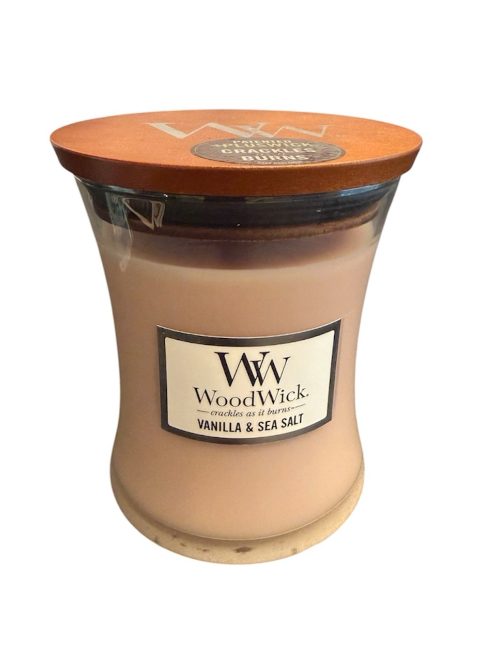 WoodWick Vanilla & Sea Salt 9.7 oz Candle Unused Crackles as it Burns